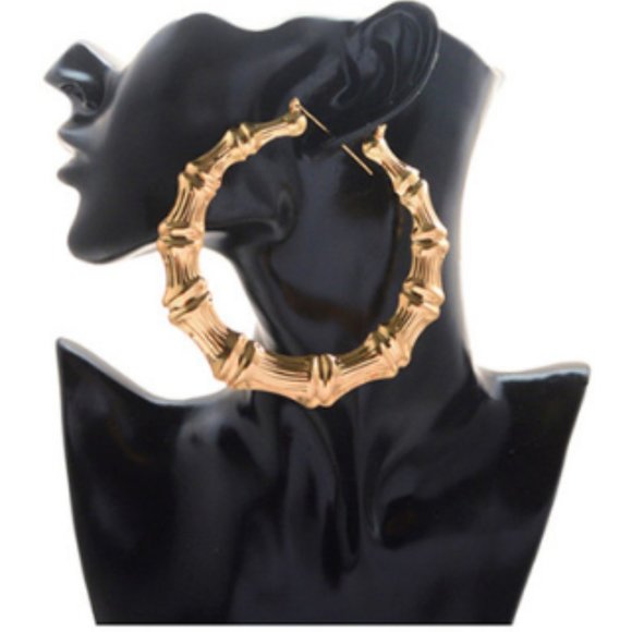 Bamboo Hoop Earrings 3 pack - Picture 1 of 3